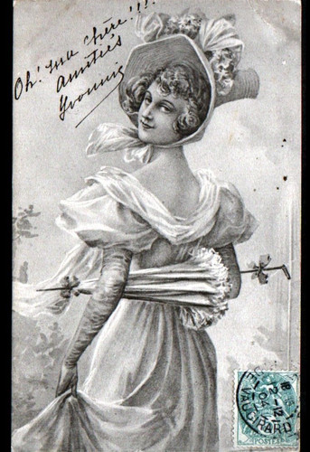 Femme bourgeoise avec - bourgeoise, ombrelle
