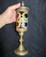 SUBLIME ANCIENNE LAMPE VEILLEUSE DE SANCTUAIRE XIX e  19 -ème 32 cm  PHOTOPHORE