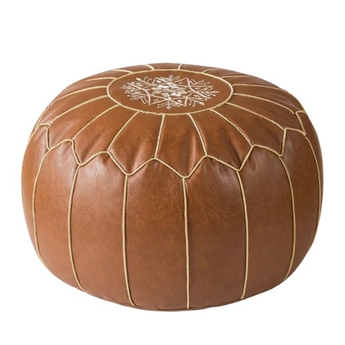 Housse pouf ronde cuir - en,