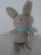 49. DOUDOU peluche ORCHESTRA PREMAMAN ORC lapin GRIS TRICOT ECHARPE BLEU TTBE