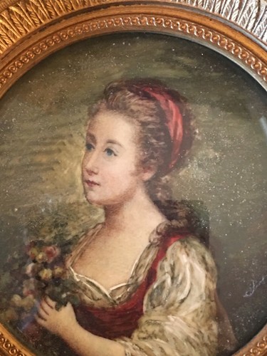 Portrait miniature jeune - miniature, :