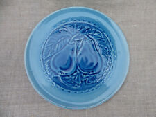 RUBELLES - R. FAPPANI - ASSIETTE À DESSERT BLEUE À DÉCOR DE POIRES