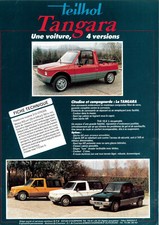 Catalogue brochure prospekt Teilhol Tangara 1988 base Citroën 2 CV - FR