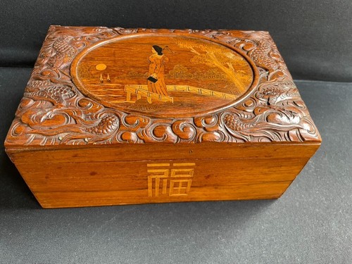 Coffret asiatique bois - coffret,
