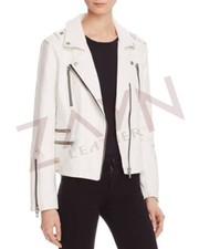 Blouson moto motard blanc en
