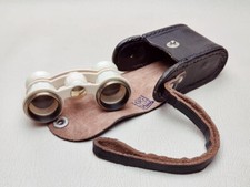 Jumelles d'opéra de théâtre dans leur étui en cuir d'origine vintage russe URSS