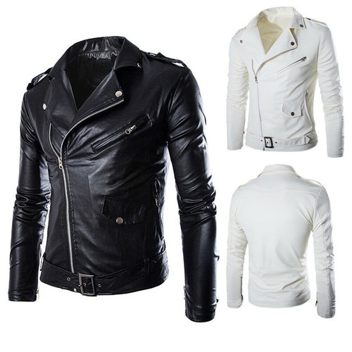 Veste biker cuir - en,