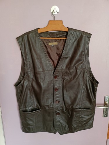 Gilet cuir marron - en, polar