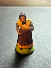 Santon signé Carbonel, femme au fagot (7 cm)