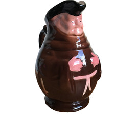 PICHET MOINE pot jacquot carafe barbotine Faïence vintage antique µ