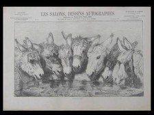 LES SALONS, DESSINS AUTOGRAPHES 1868 - CORMON, BAADER, SCHENCK, MURATON, BOHN