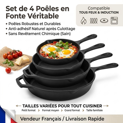 Set poêles fonte - set, 4