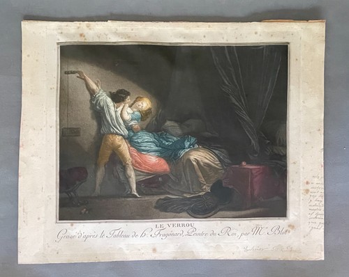 Verrou gravure ancienne - le, verrou,