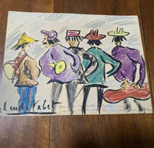 Belle et grande aquarelle "