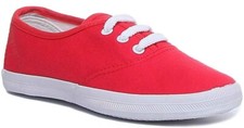 Baskets Décontractées À Lacets Pour Filles En Rouge Taille UK 1 - 14