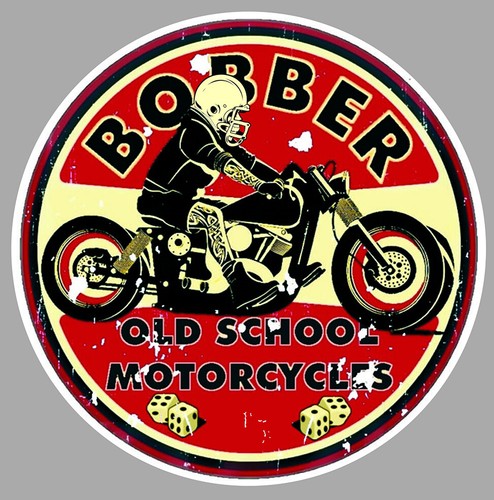 Sticker bobber biker - hot, rod