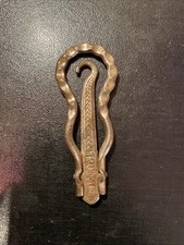 Rare Ancien CROCHET TIRE LACET BOTTINE CORSET BOUTON DEBUT XXé en METAL Pliant