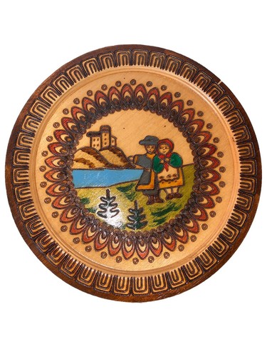 Vintage hand carved - wood, folk