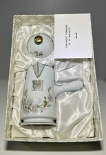 RARE sublime Chocolatière Verseuse En porcelaine De Limoges Décoré "N" En Boîte