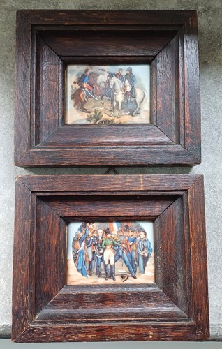 Paire peintures miniature - , sur