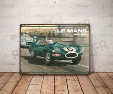 Plaque métal vintage jaguar d type le mans Enseigne Garage Décoration Déco 774RW
