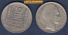 10 Franc Turin 1937 TB TTB III RARE - Troisième République, 1871 - 1940