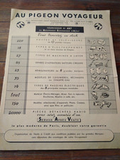 Au Pigeon Voyageur fournisseur téléviseur électro-ménager catalogue 1950 1960