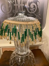 Superbe frange d'abat jour 1900,clairon et rocaille.