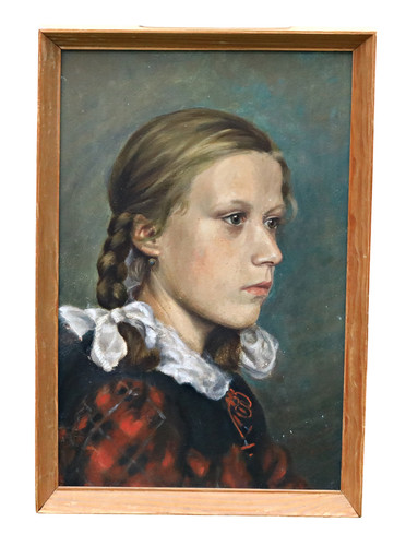 Portrait fille huile sur - huile,