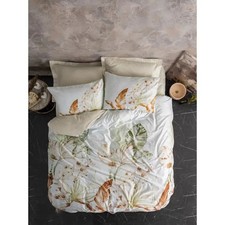 Parure de lit - 1 housse de couette 220x240cm + 2 taies d'oreiller 60x60cm Beige