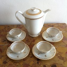 Service à café en porcelaine de luxe Royal ADP avec dorures à l'or fin