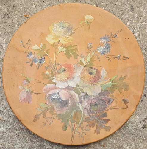 Tableau ancien jeté fleurs - jeté,