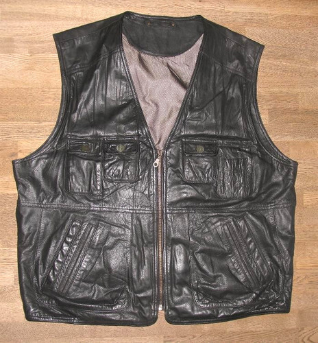 Gilet cuir homme outdoor - gilet, en