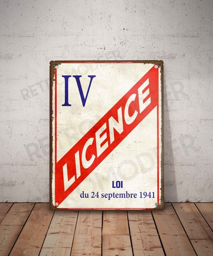 Plaque métal vintage licence - vintage,