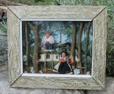 ancien diaporama souvenir des landes enfant sur des échasses 