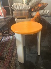 VINTAGE TABLE BASSE  Dans Le Style PRISUNIC DESIGNER TABOURET ANNEES 70 ORANGE