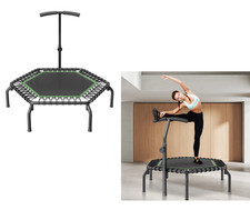 Mini Trampoline Fitness Poignée Rebounder 138,5 cm Charge 205 kg Adultes