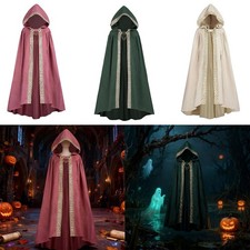 Cape à capuche médiévale longue, costume de robe à capuche pour soirée
