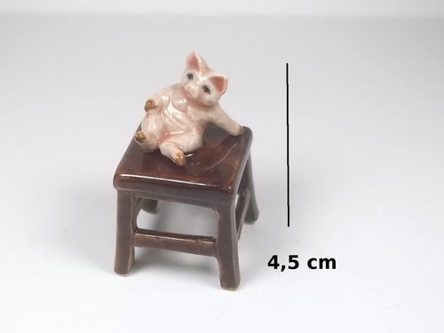 Cochon sur tabouret miniature - cochon,