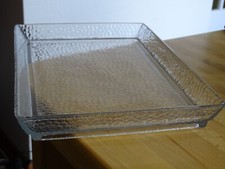 BACCARAT 1 ANCIEN PLATEAU DE SERVICE CRISTAL MOULER 19 EME signée lg 31 cm