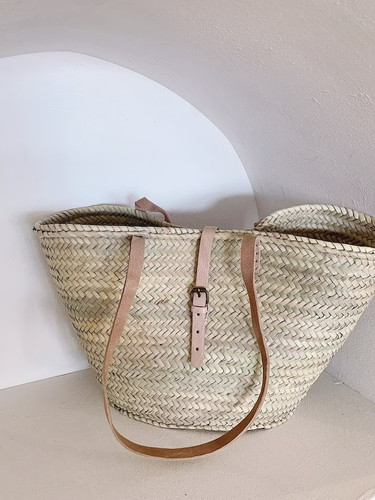 Couffin anses cuir panier - cuir,,