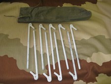 Lot de 9 piquets acier + housse pour bâche,filet camo,tente,hauban trans Ref:PH1