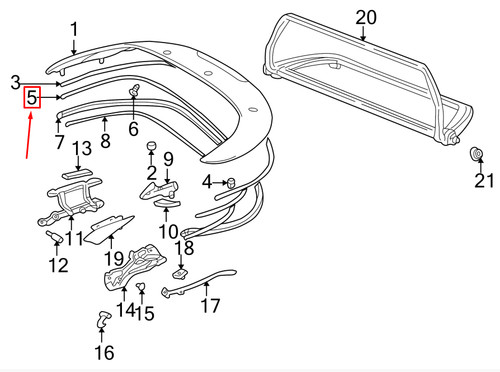 Joint supérieur capote - joint,