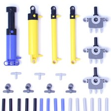 LEGO Technic Briques 29x Pneumatique Pompe Cylindre Valve Bouton Tuyau Tee Neuf