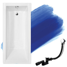 Baignoire Rectangulaire 140x70, Siphon de bain et pieds - Set 3en1 - MODERN SLIM