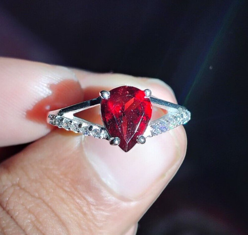 Bague fiançailles grenat - de,