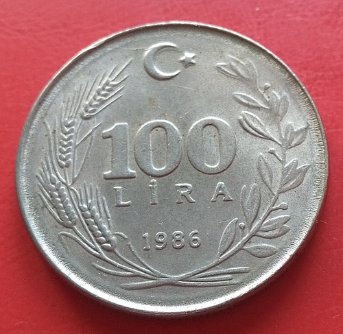 Pièce turquie 100 lira - turquie, 1986