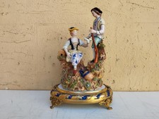Antique XXe Siècle Statuette Figure Groupe Couple De Jeunes En Porcelaine Sevres