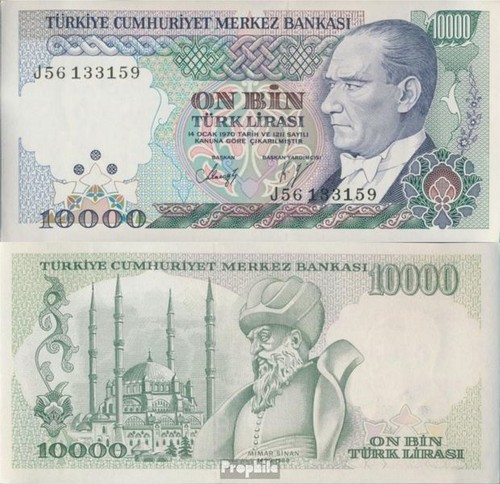 Billets banque turquie 1989 - de,