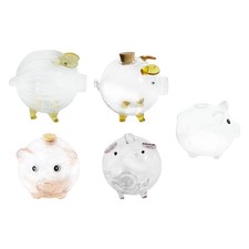 Tirelire cochon en verre